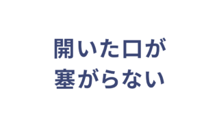 開いた口が塞がらない