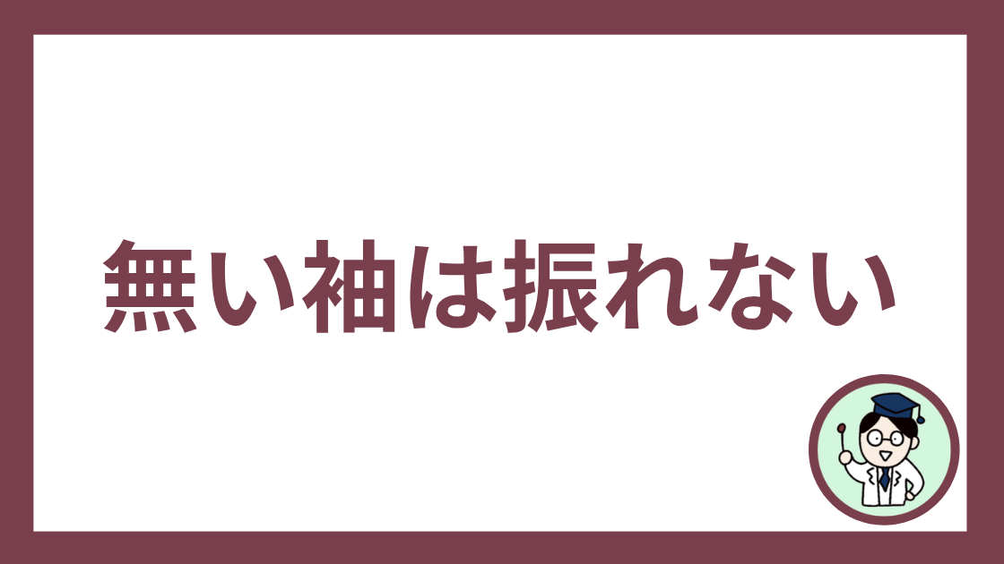 無い袖は振れない